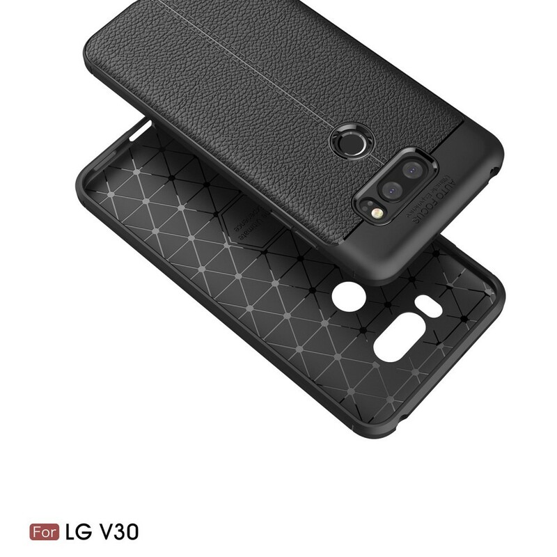 Protectores para celular  para Lg  V30 Funda de tpu s�mil cuero Negro